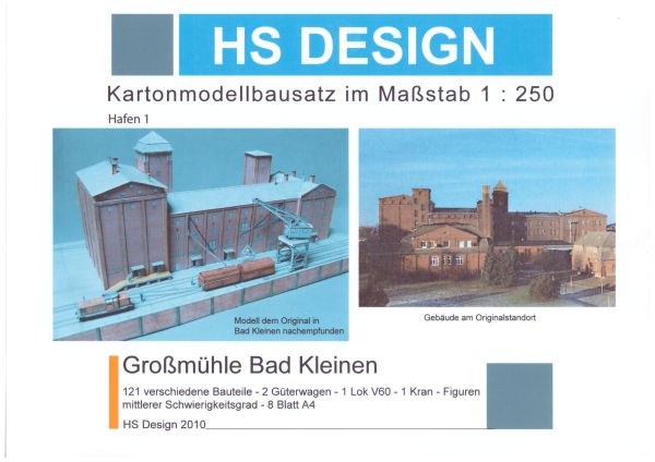 Großmühle aus Bad Kleinen inkl. 2 Güterwagen, 1Lok v60, und mehr. M 1:250